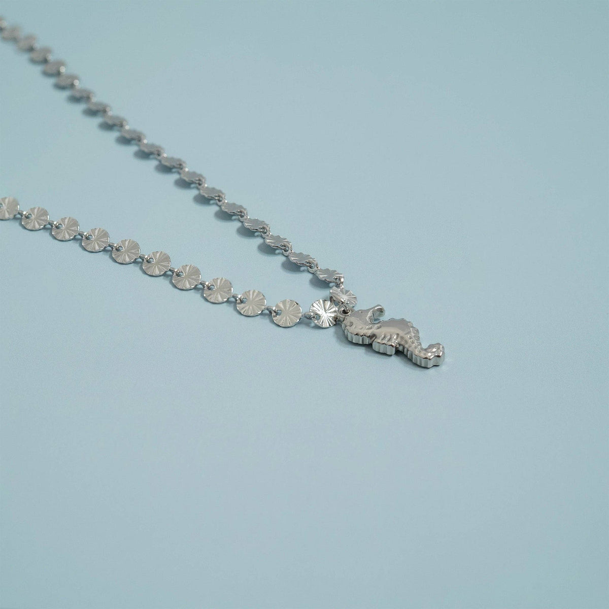 18K Gold PVD Stainless Steel Sunburst Chain Necklace