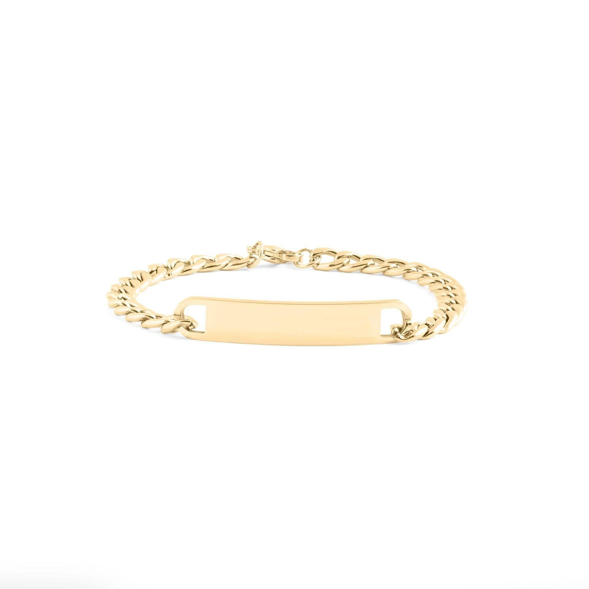 14K Gold Filled Plus™ Blank ID Curved Bar Bracelet - KM Jewelry Co.