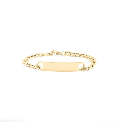 14K Gold Filled Plus™ Blank ID Curved Bar Bracelet - KM Jewelry Co.