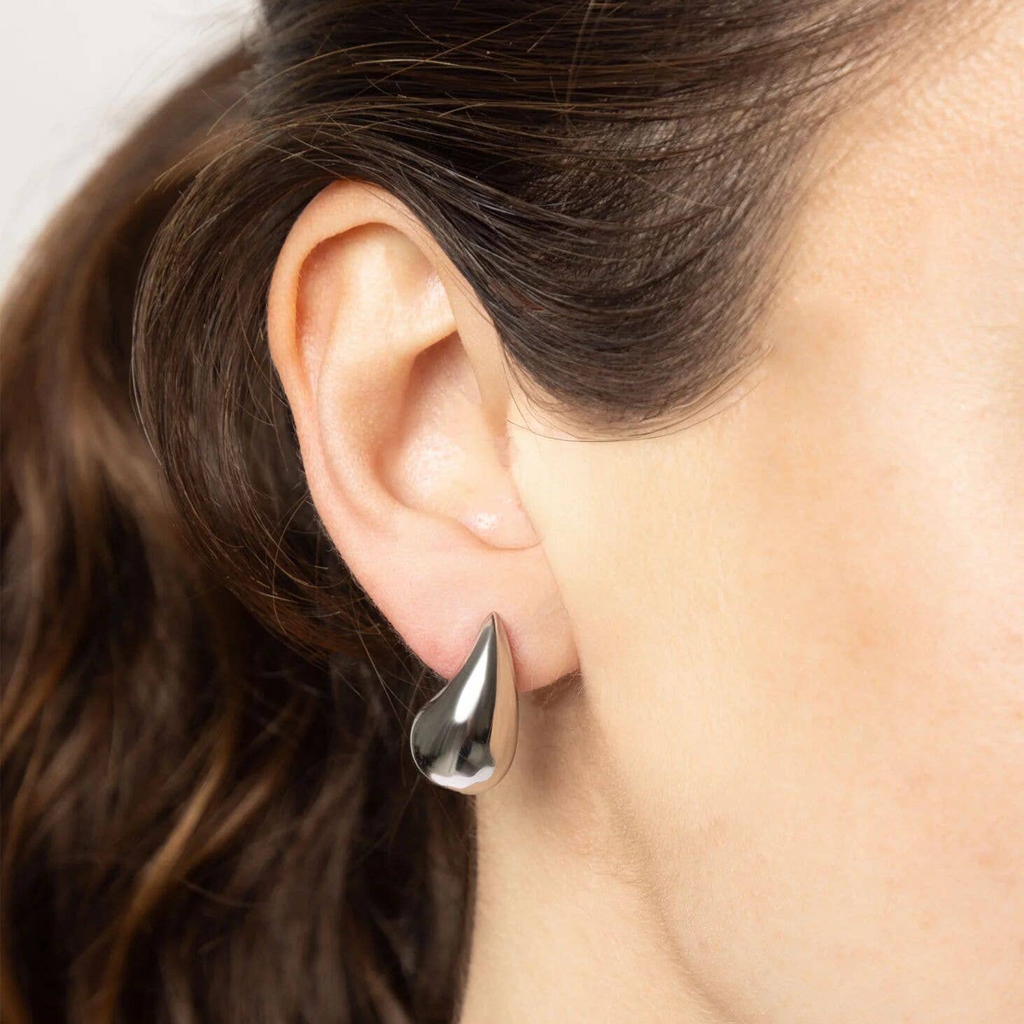 18K Gold PVD Stainless Steel Tear Drop Stud Earrings