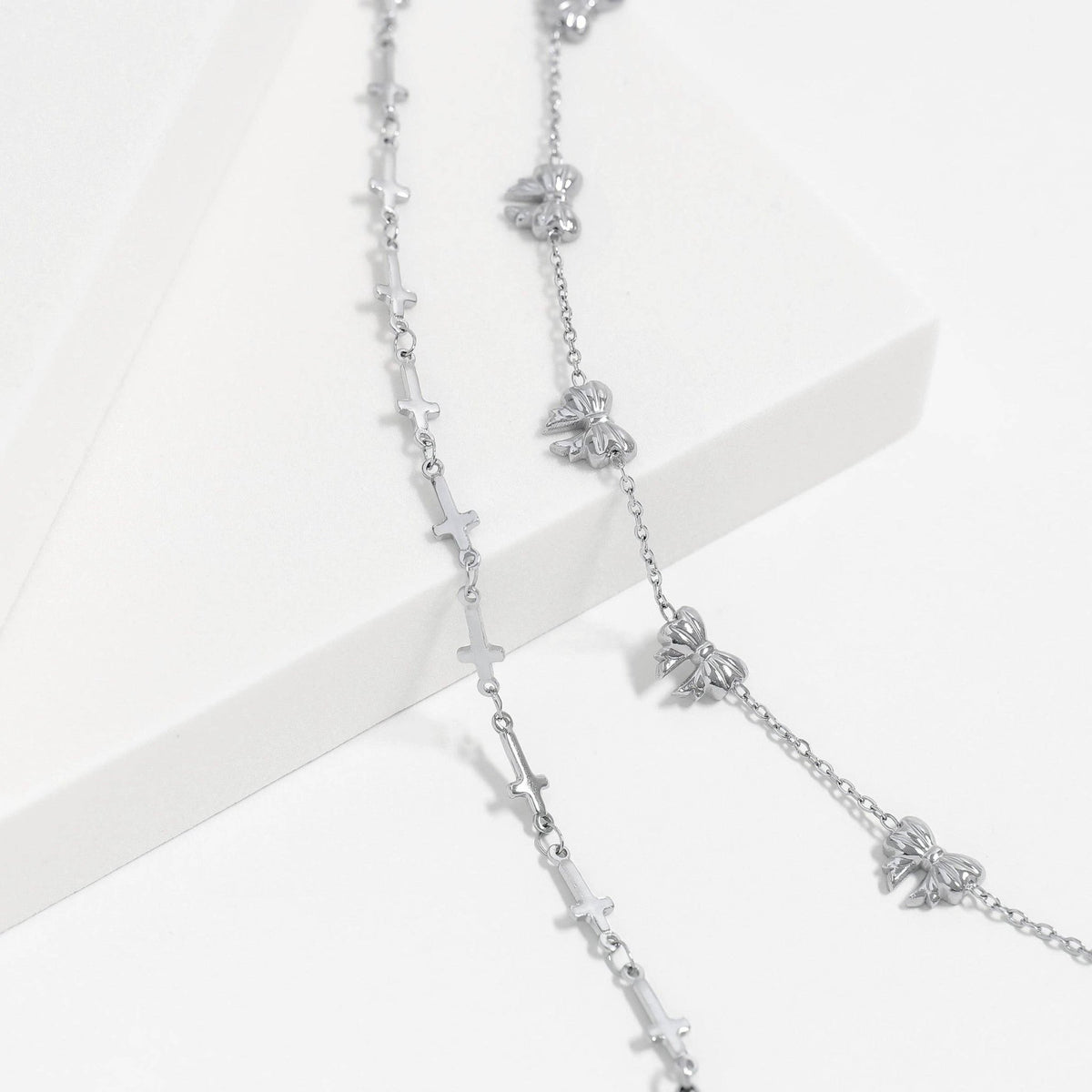 18K Gold PVD Stainless Steel Cross Chain Bracelet - KM Jewelry Co.