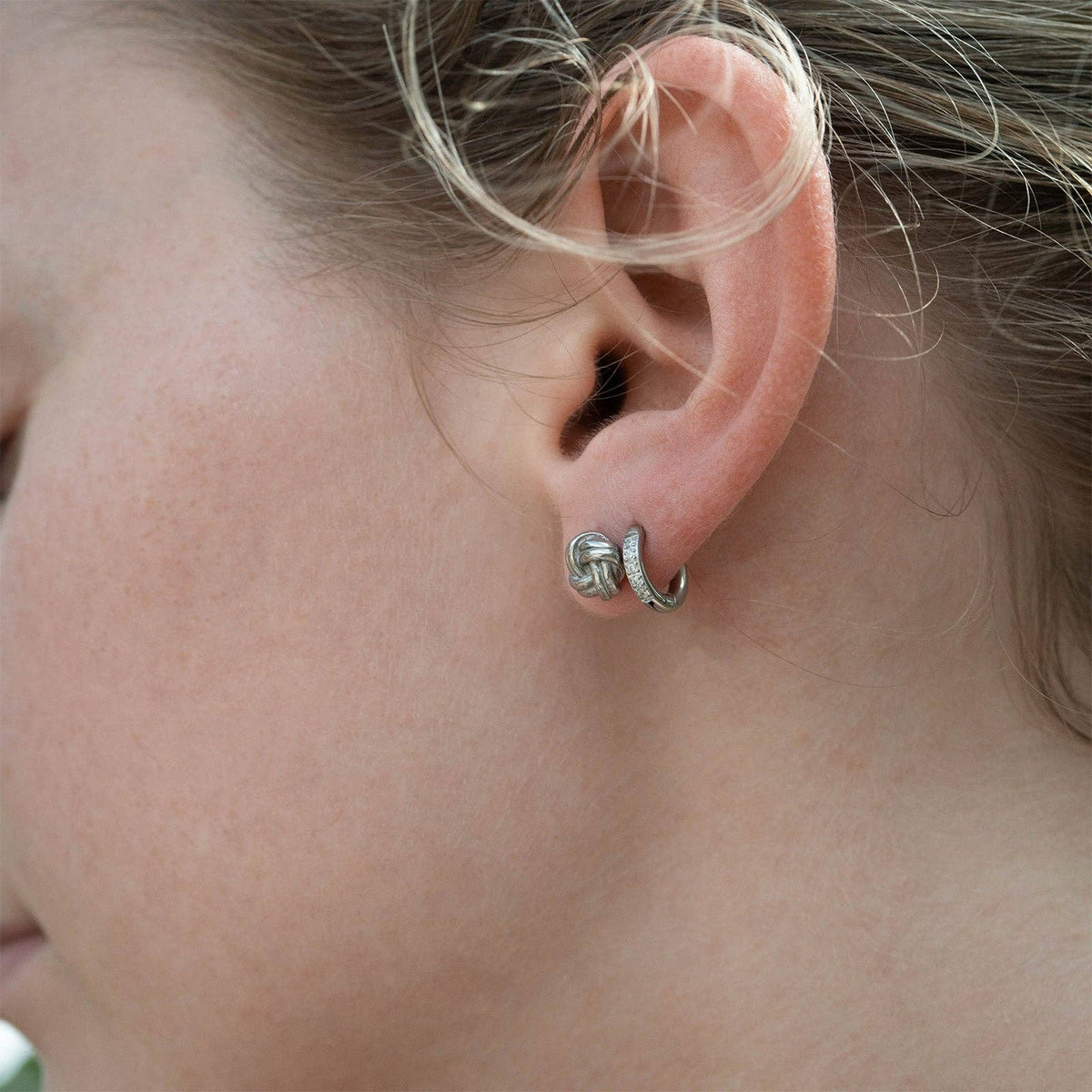 18K Gold PVD Stainless Steel CZ Mini Huggie Earrings - KM Jewelry Co.