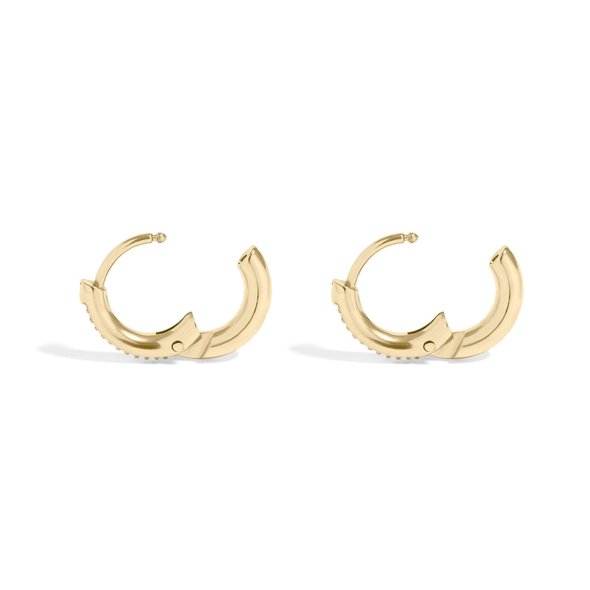18K Gold PVD Stainless Steel CZ Mini Huggie Earrings - KM Jewelry Co.