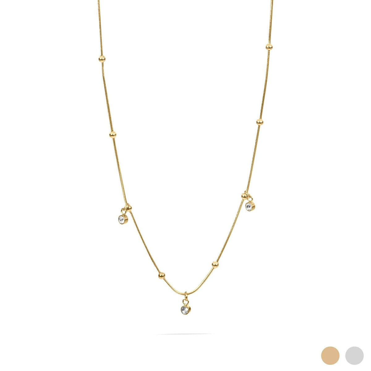 18K Gold PVD Stainless Steel Dangle Stone Necklace - KM Jewelry Co.