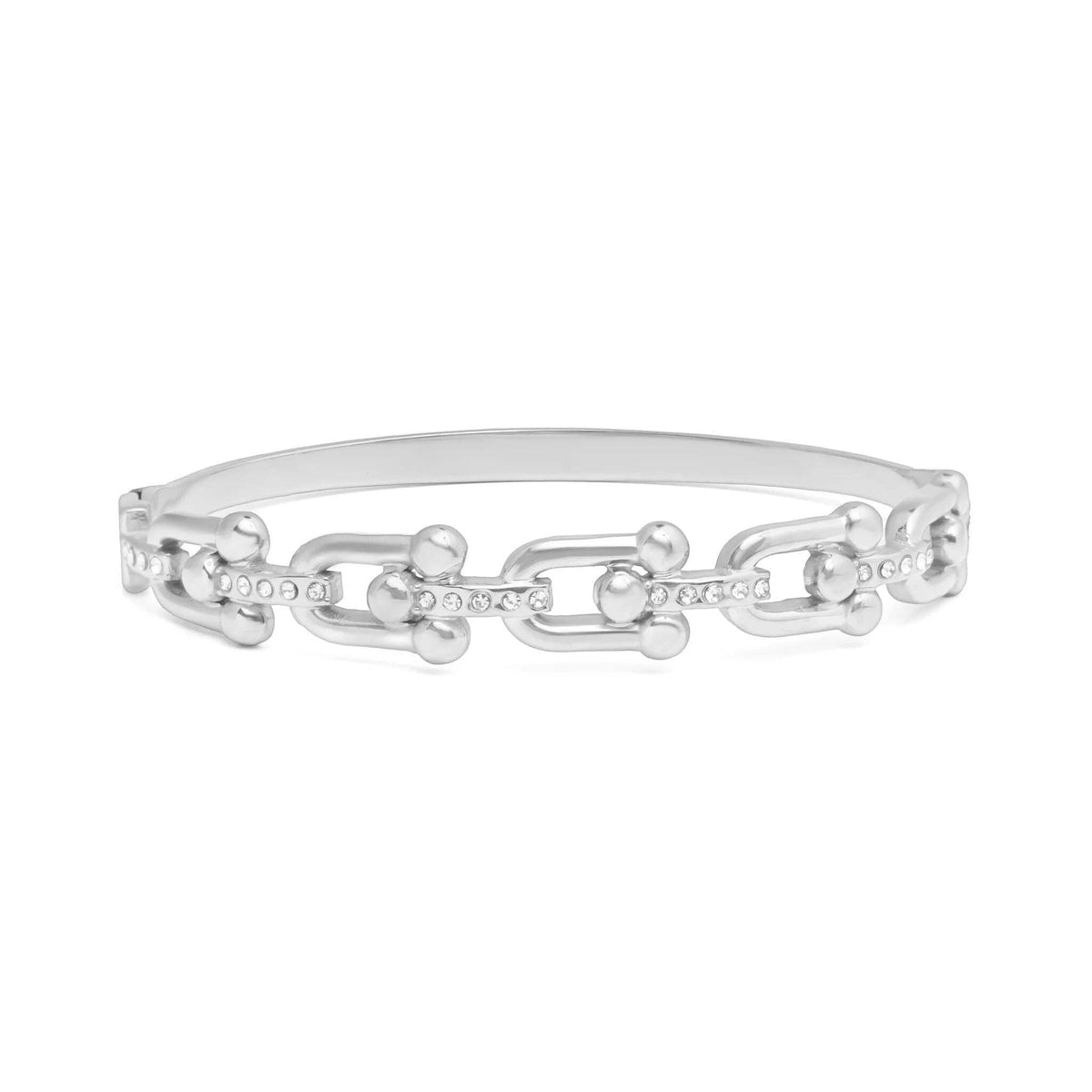 18K Gold PVD Stainless Steel Stone Hardware Bangle - KM Jewelry Co.