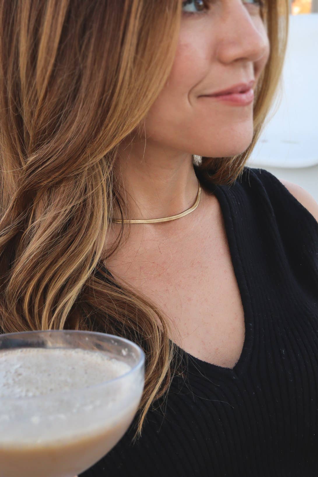 18K Gold Stainless Steel Herringbone Chain Necklace - KM Jewelry Co.