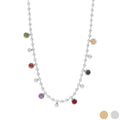 18K Gold PVD Stainless Steel Multicolor Beaded Charm Necklace