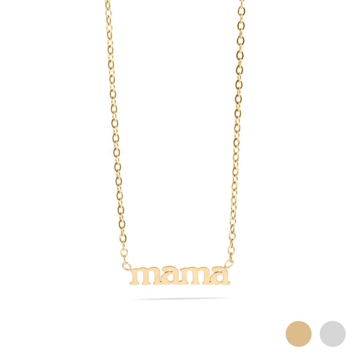 18K Gold PVD Stainless Steel Mama Charm Necklace