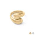 18K Gold Stainless Steel Large Duo Drop Ring