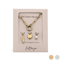 18K Gold Angel Wing Charm Holder Necklace Gift Set