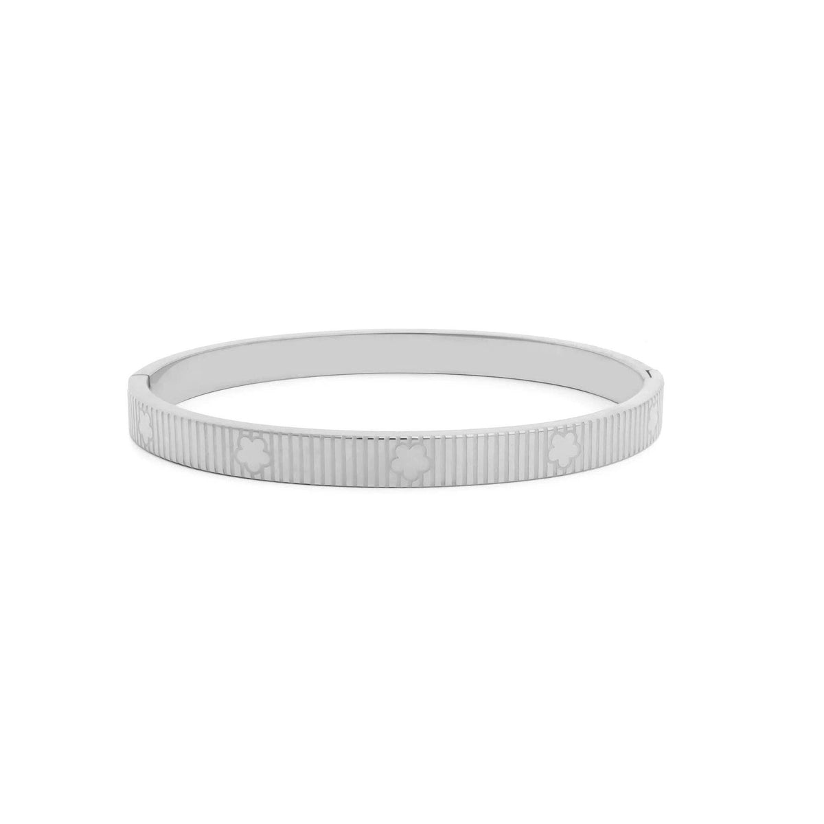18K Gold PVD Stainless Steel Fluted Bangle Bracelet