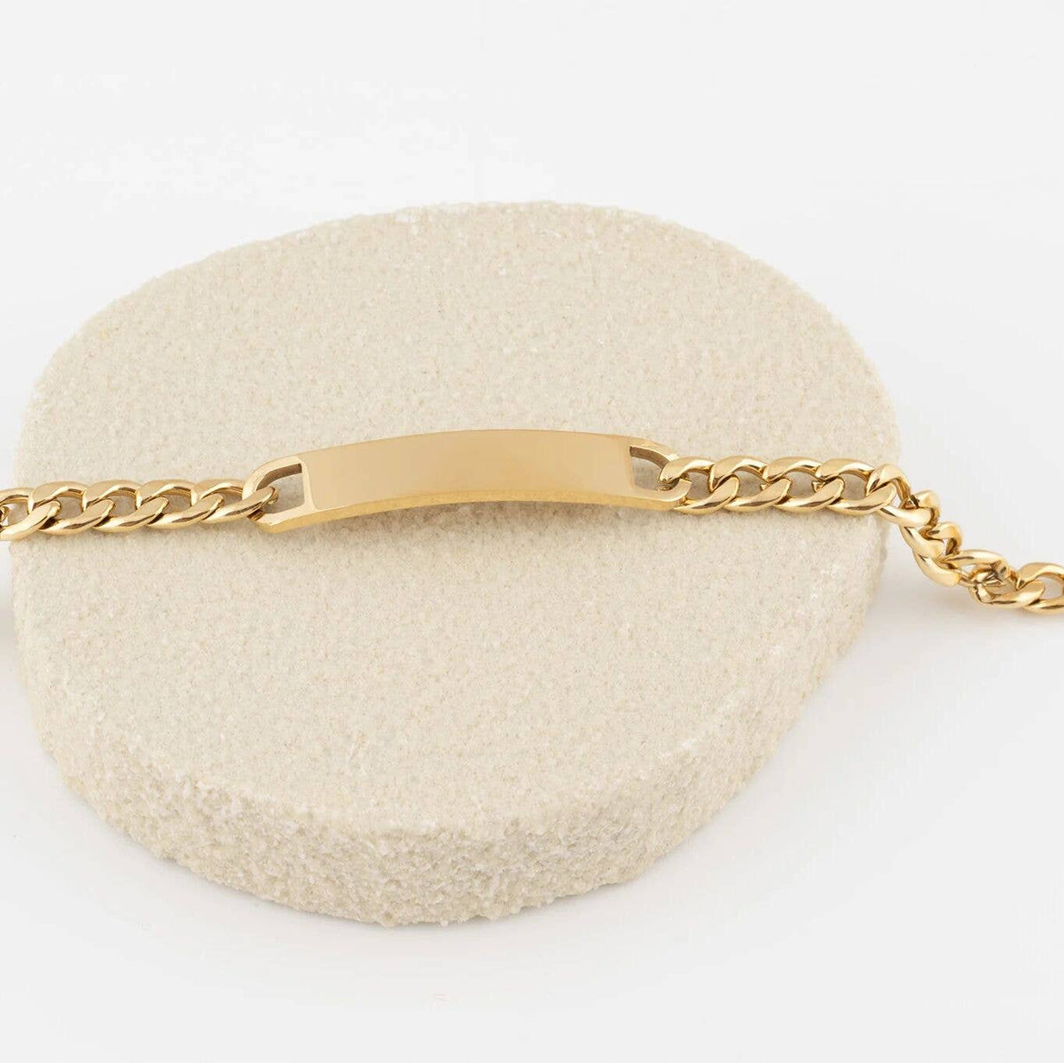 14K Gold Filled Plus™ Blank ID Curved Bar Bracelet