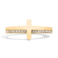 18K Gold PVD Engraved Bible Verse CZ Cross Ring Gift