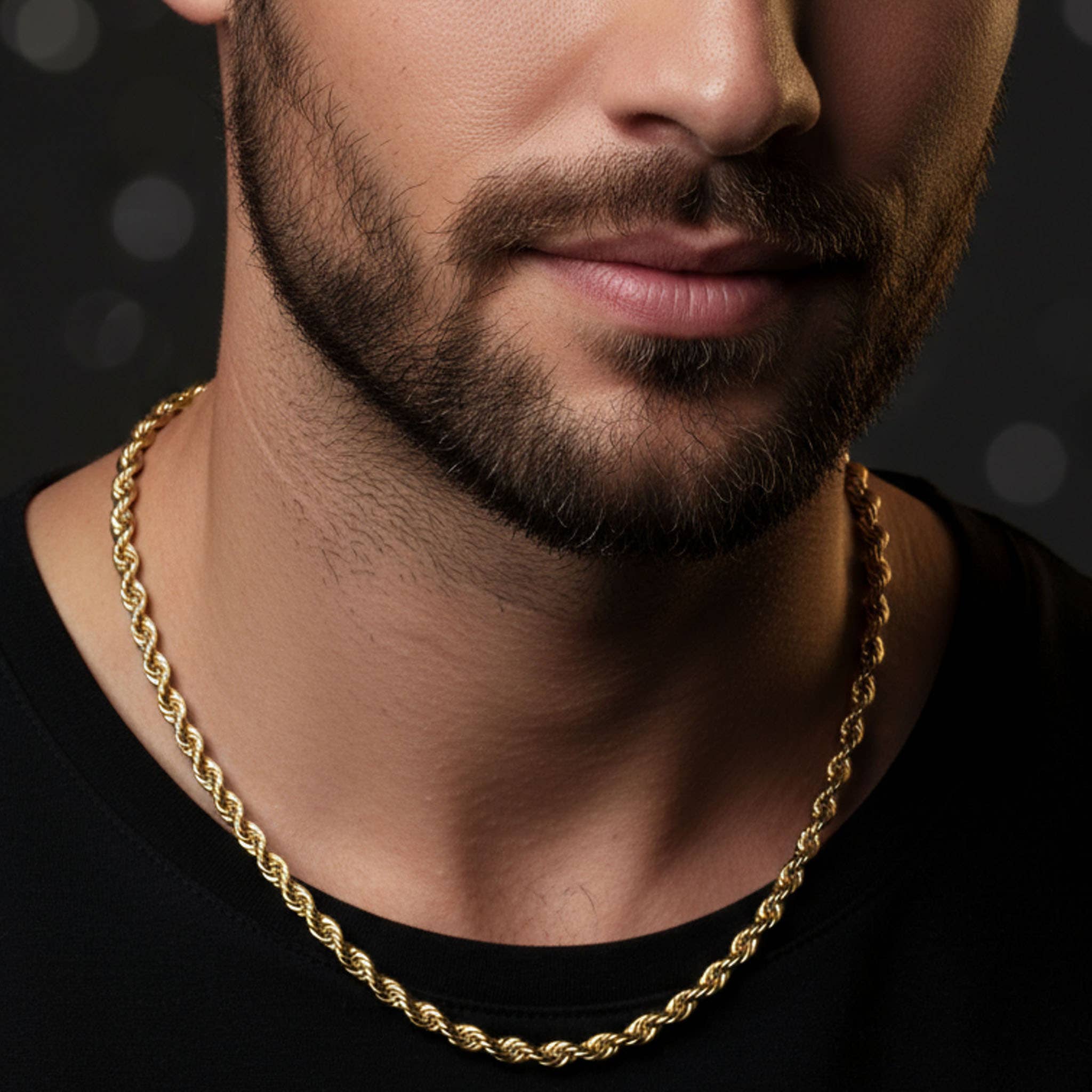Gold Rope Chain Necklace