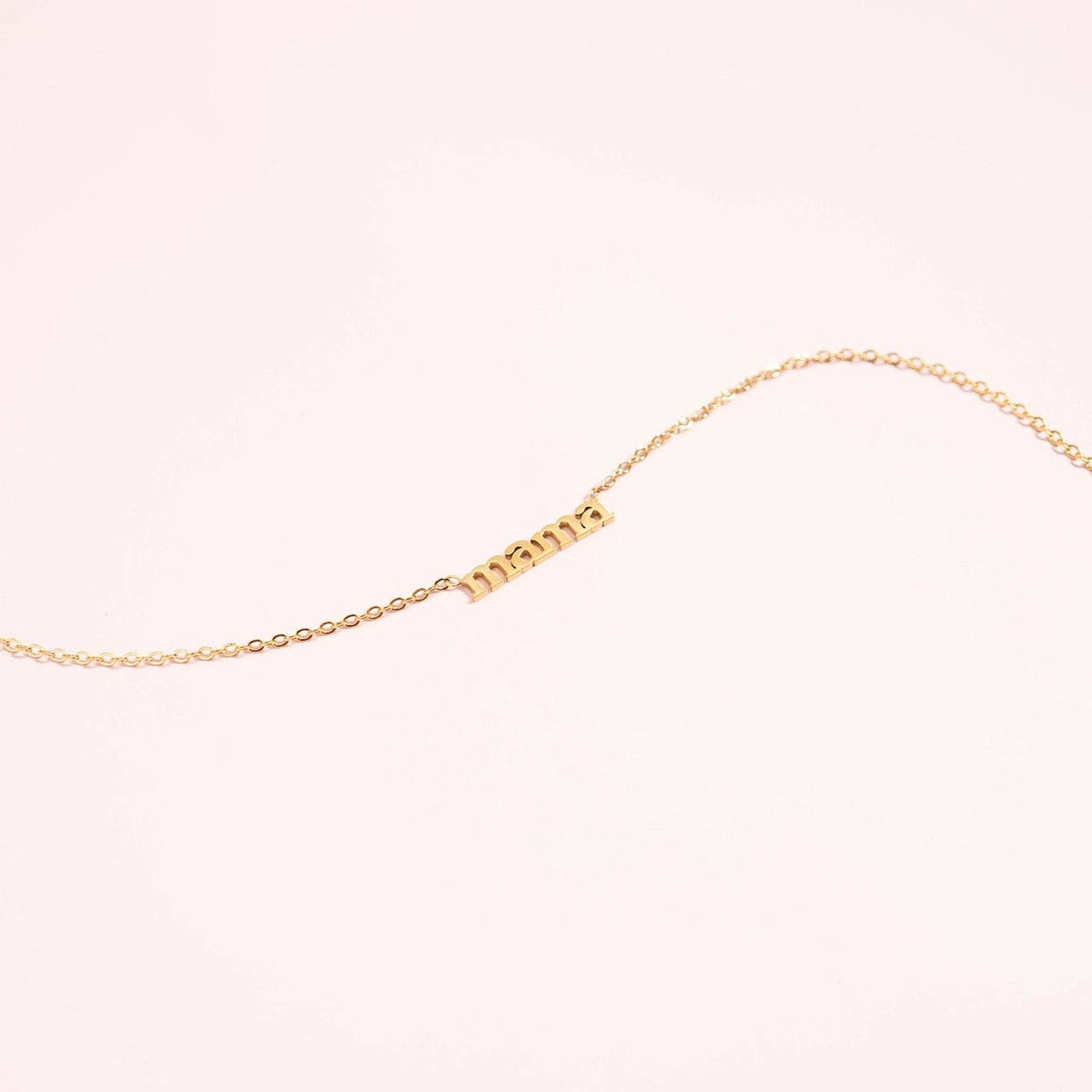 18K Gold PVD Stainless Steel Mama Charm Necklace
