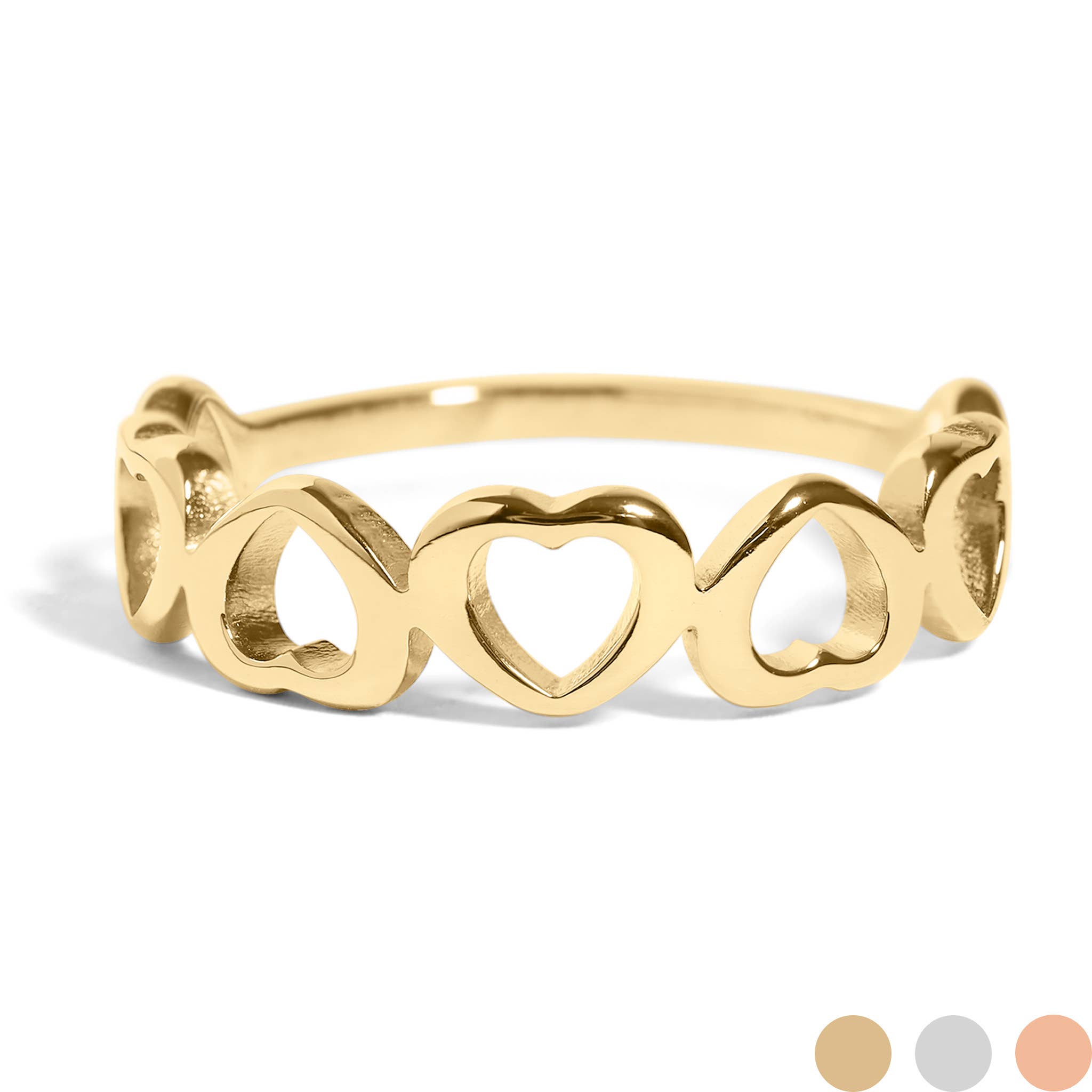 Stainless Steel PVD Coated Sideways Heart Stacking Ring
