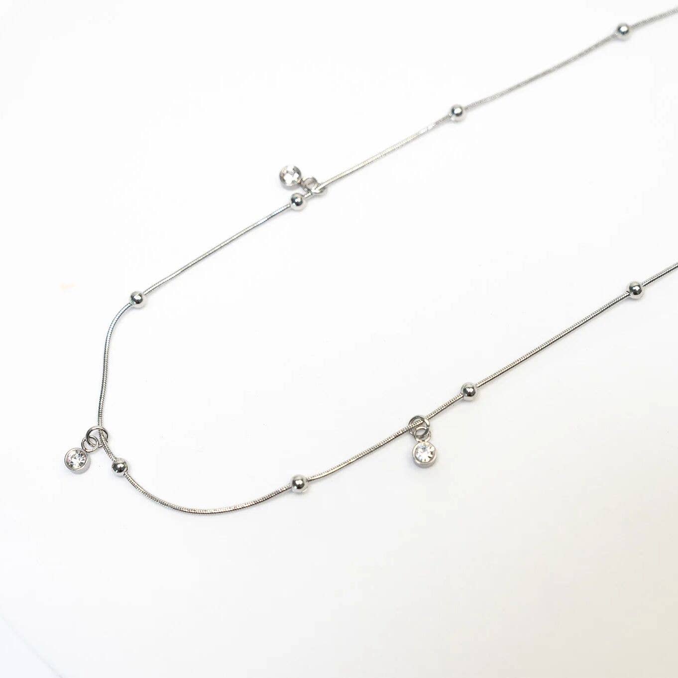18K Gold PVD Stainless Steel Dangle Stone Necklace