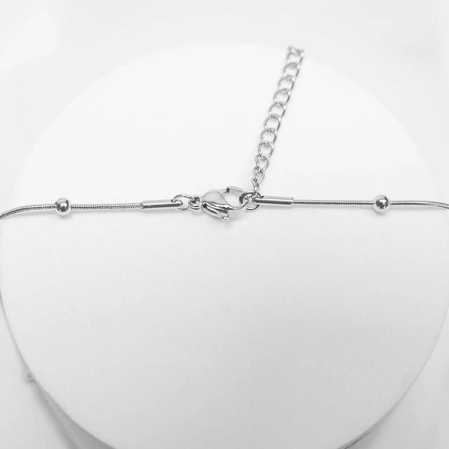 18K Gold PVD Stainless Steel Dangle Stone Necklace