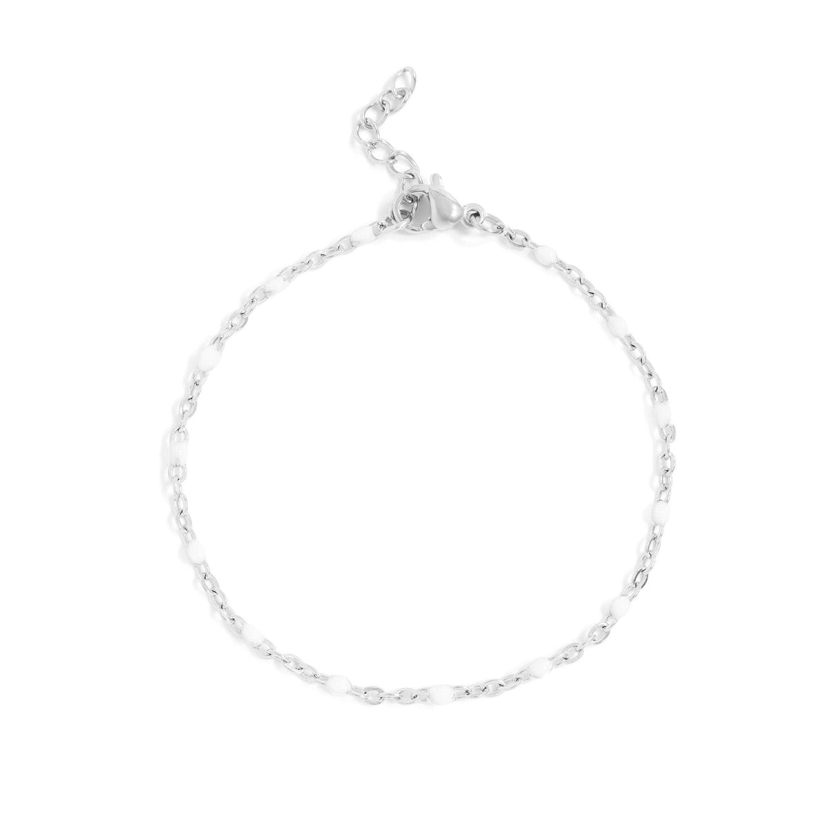 18K Gold PVD Stainless Steel White Confetti Chain Bracelet