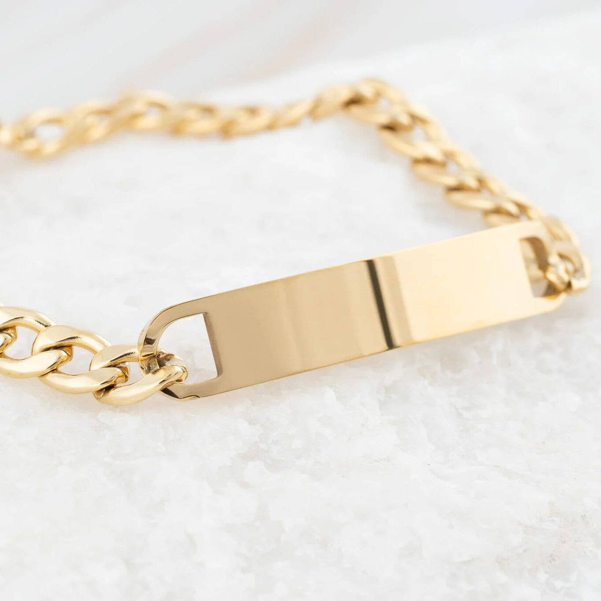 14K Gold Filled Plus™ Blank ID Curved Bar Bracelet