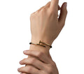 18K gold PVD stainless steel floral nail bangle bracelet - KM Jewelry Co.