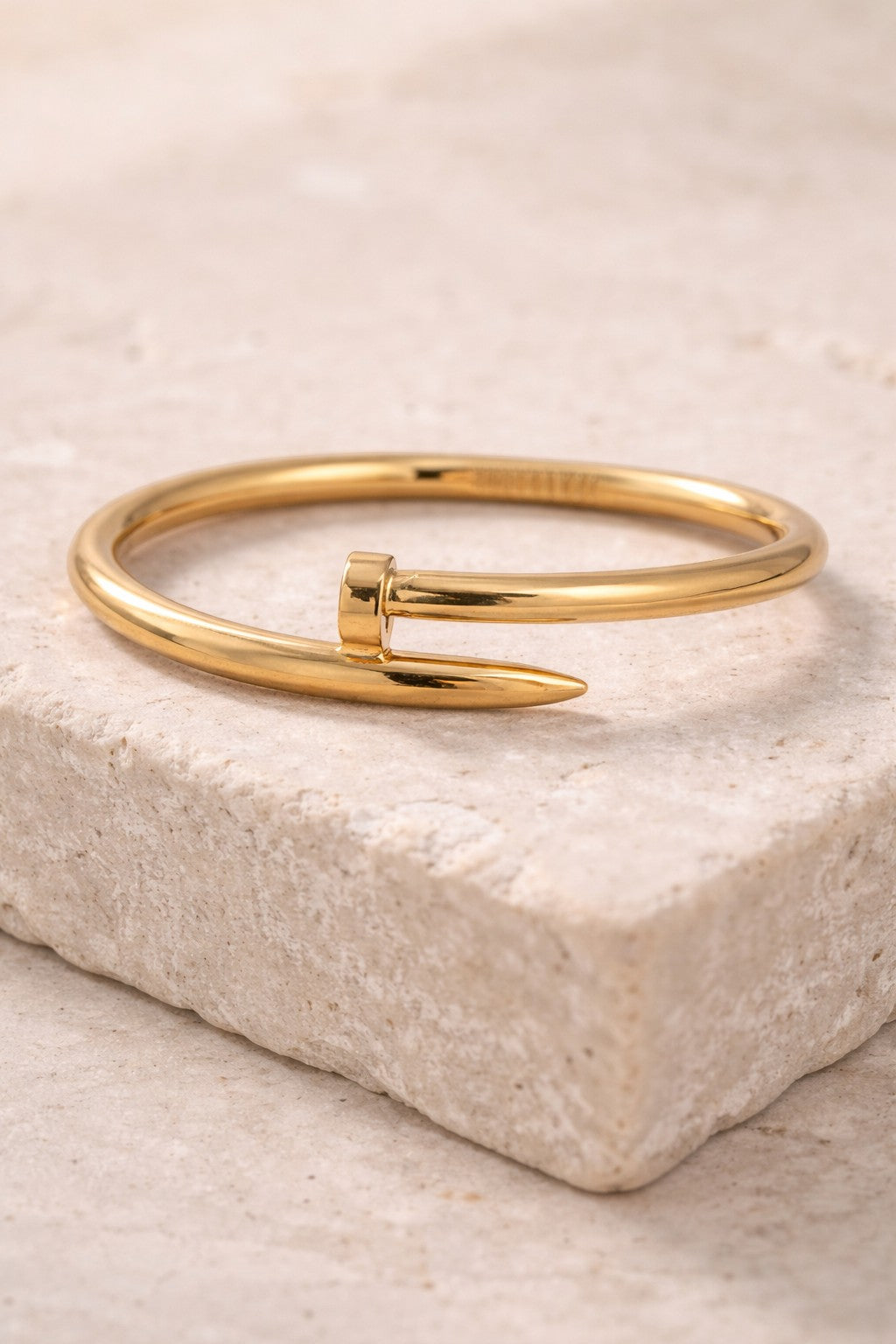 18K gold plated nail bangle bracelet - KM Jewelry Co.