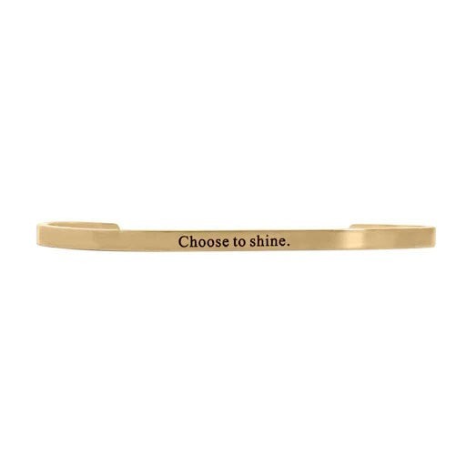 Choose to Shine Gold Bangle in 18K Gold PVD Stainless Steel