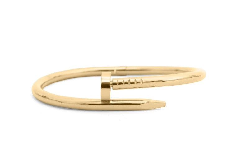 18K gold plated nail bangle bracelet - KM Jewelry Co.