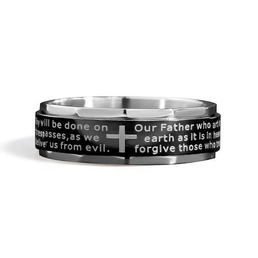 Warrior’s Prayer Ring in Highly Polished Stainless Steel