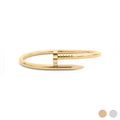 18K Gold PVD Stainless Steel Floral Nail Bangle