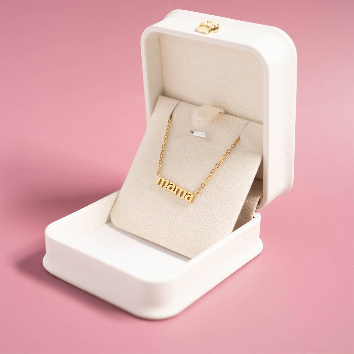 18K Gold PVD Stainless Steel Mama Charm Necklace