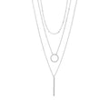 18K Gold PVD Stainless Steel 3 Row Layered Chain Necklace
