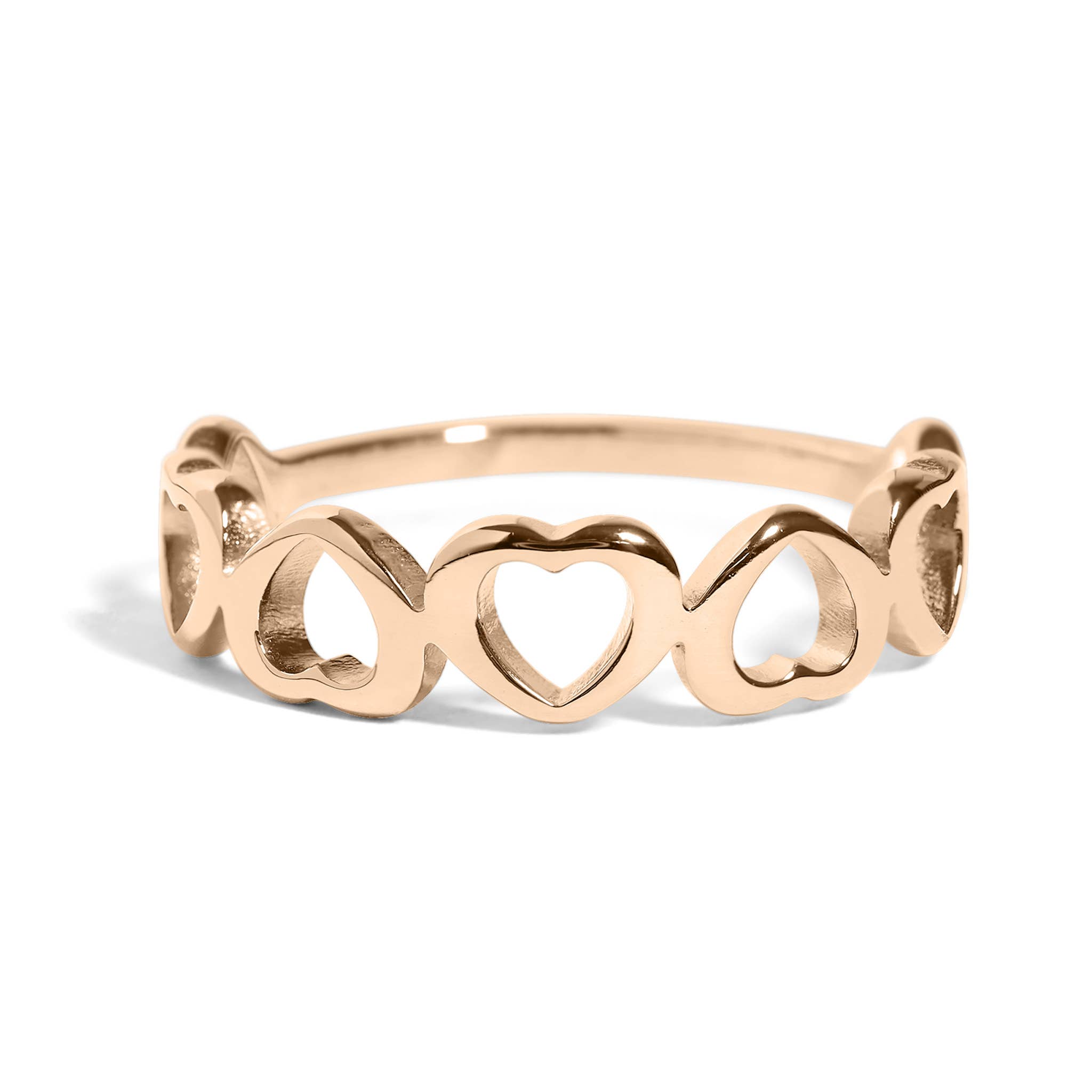 Stainless Steel PVD Coated Sideways Heart Stacking Ring