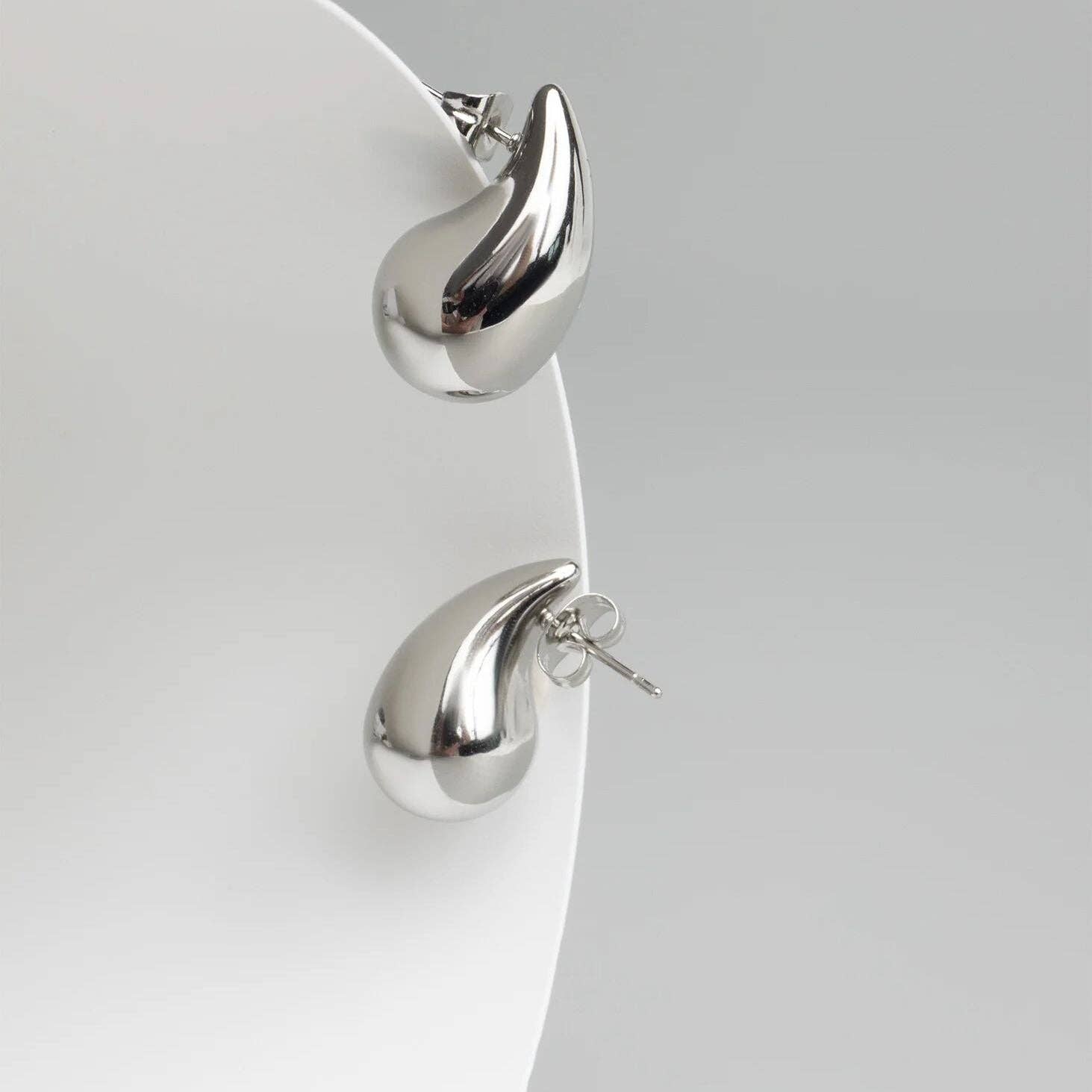 18K Gold PVD Stainless Steel Tear Drop Stud Earrings