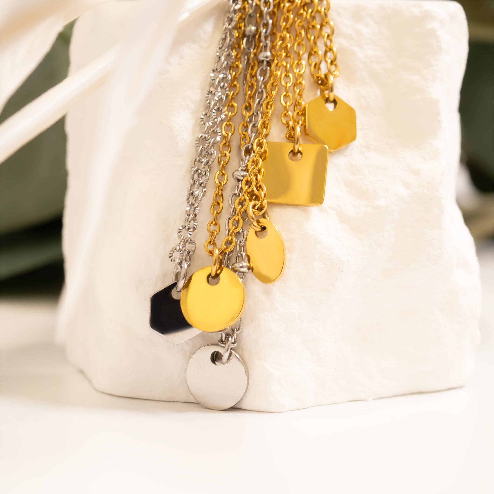 18K Gold PVD Stainless Steel Blank Jewelry Tags