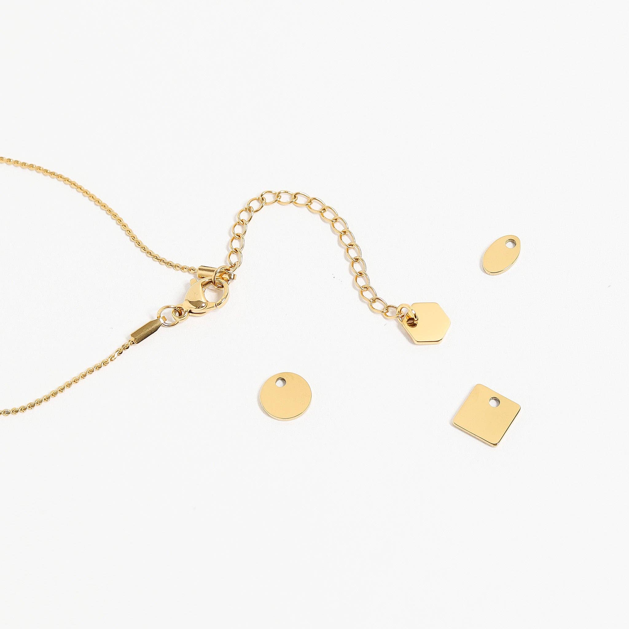 18K Gold PVD Stainless Steel Blank Jewelry Tags