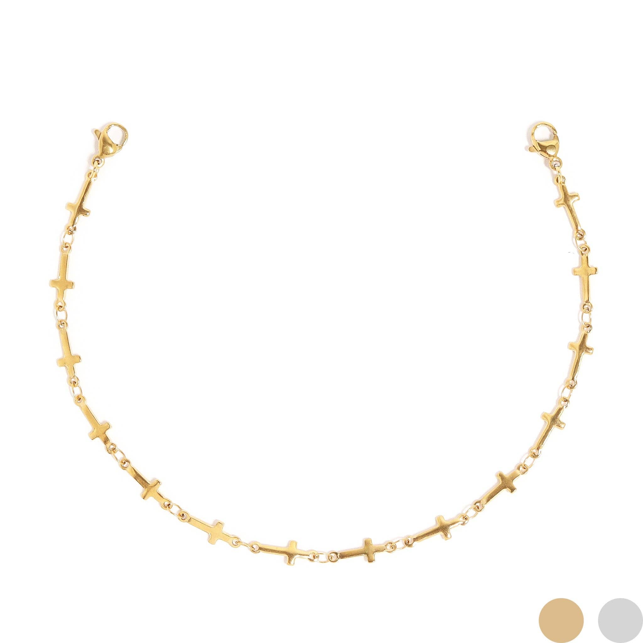 Trucker Hat Chain: 18K Gold PVD Stainless Steel Cross