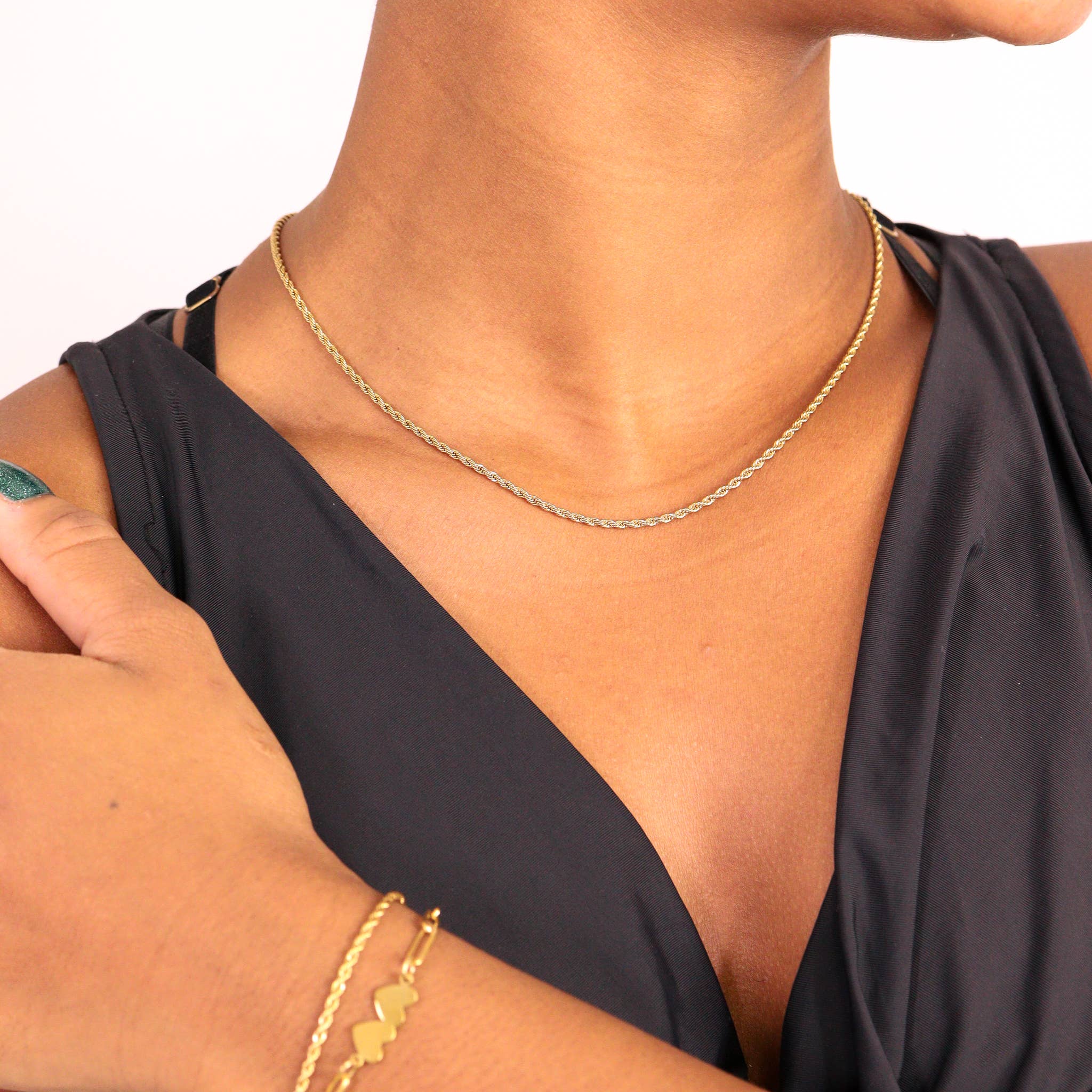 Gold Rope Chain Necklace