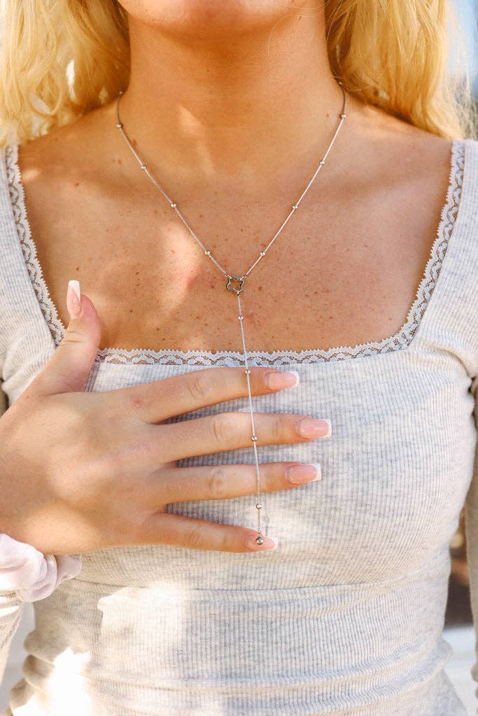 18K Gold PVD Stainless Steel Butterfly Lariat Necklace