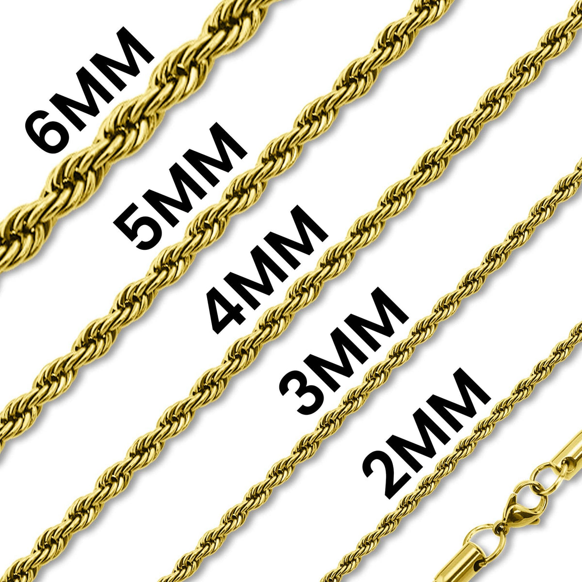 Gold Rope Chain Necklace - KM Jewelry Co.