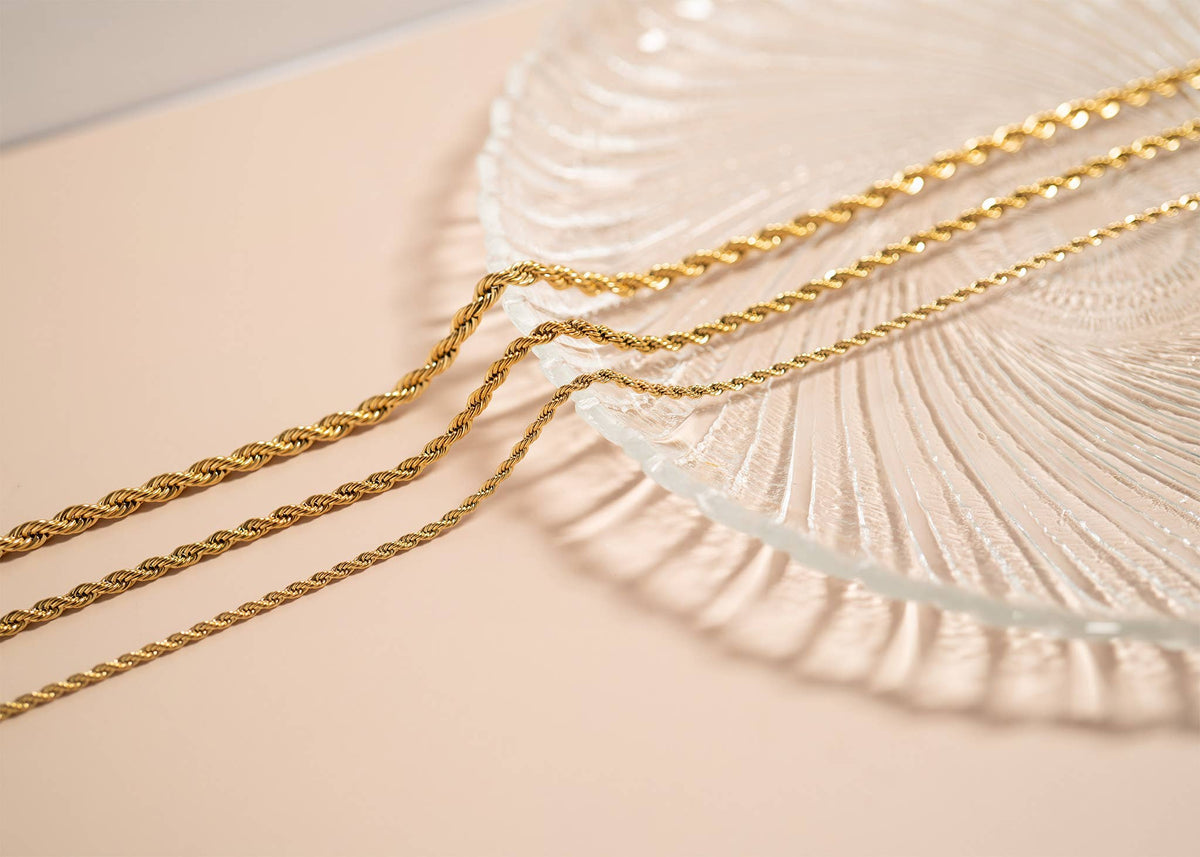 Gold Rope Chain Necklace - KM Jewelry Co.