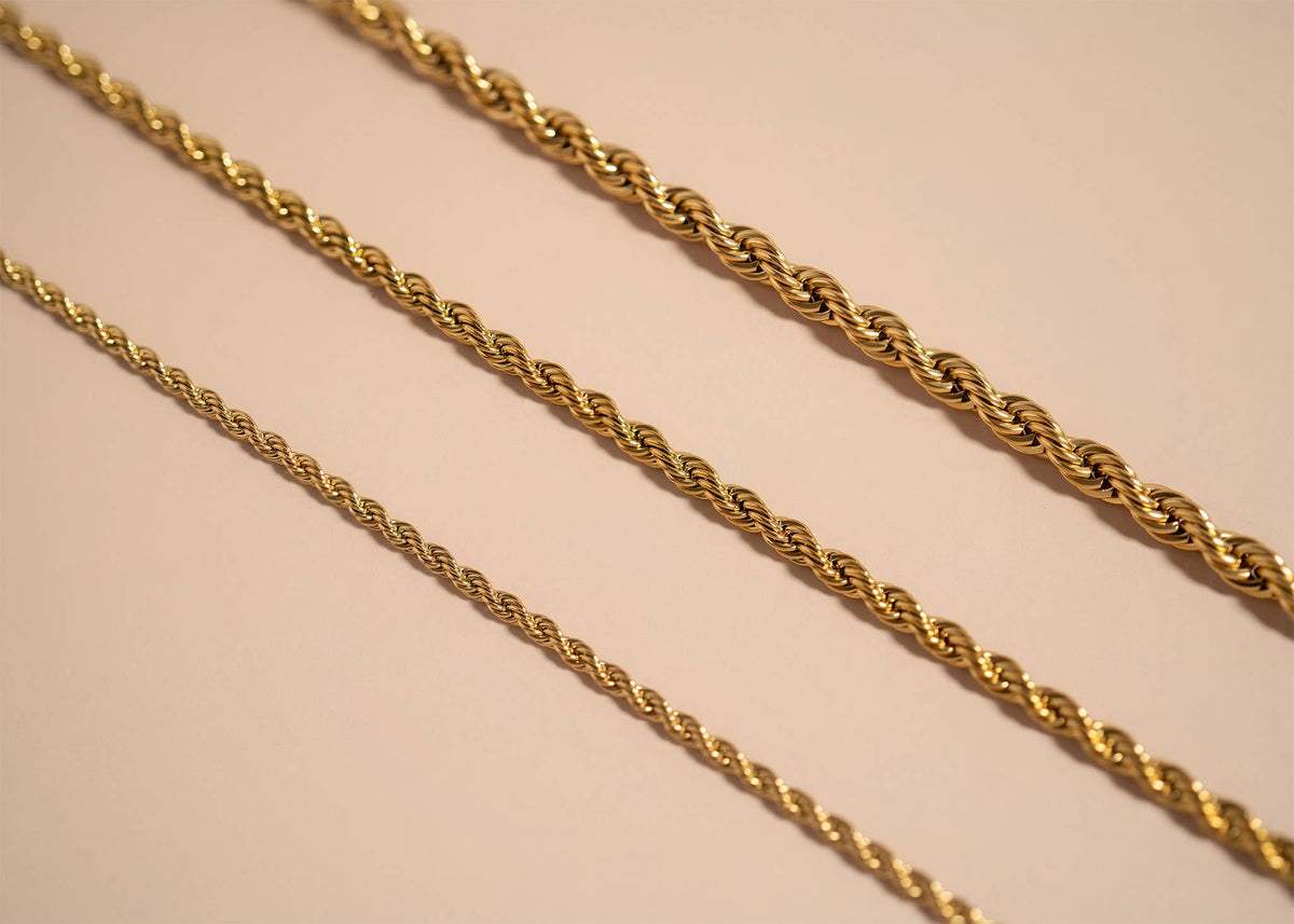 Gold Rope Chain Necklace - KM Jewelry Co.