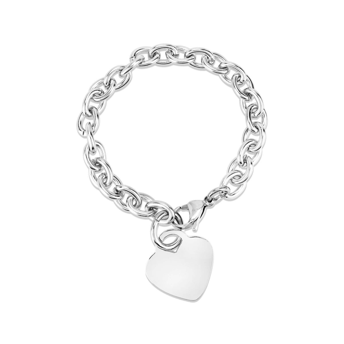 Stainless Steel Blank Heart Bracelet - KM Jewelry Co.