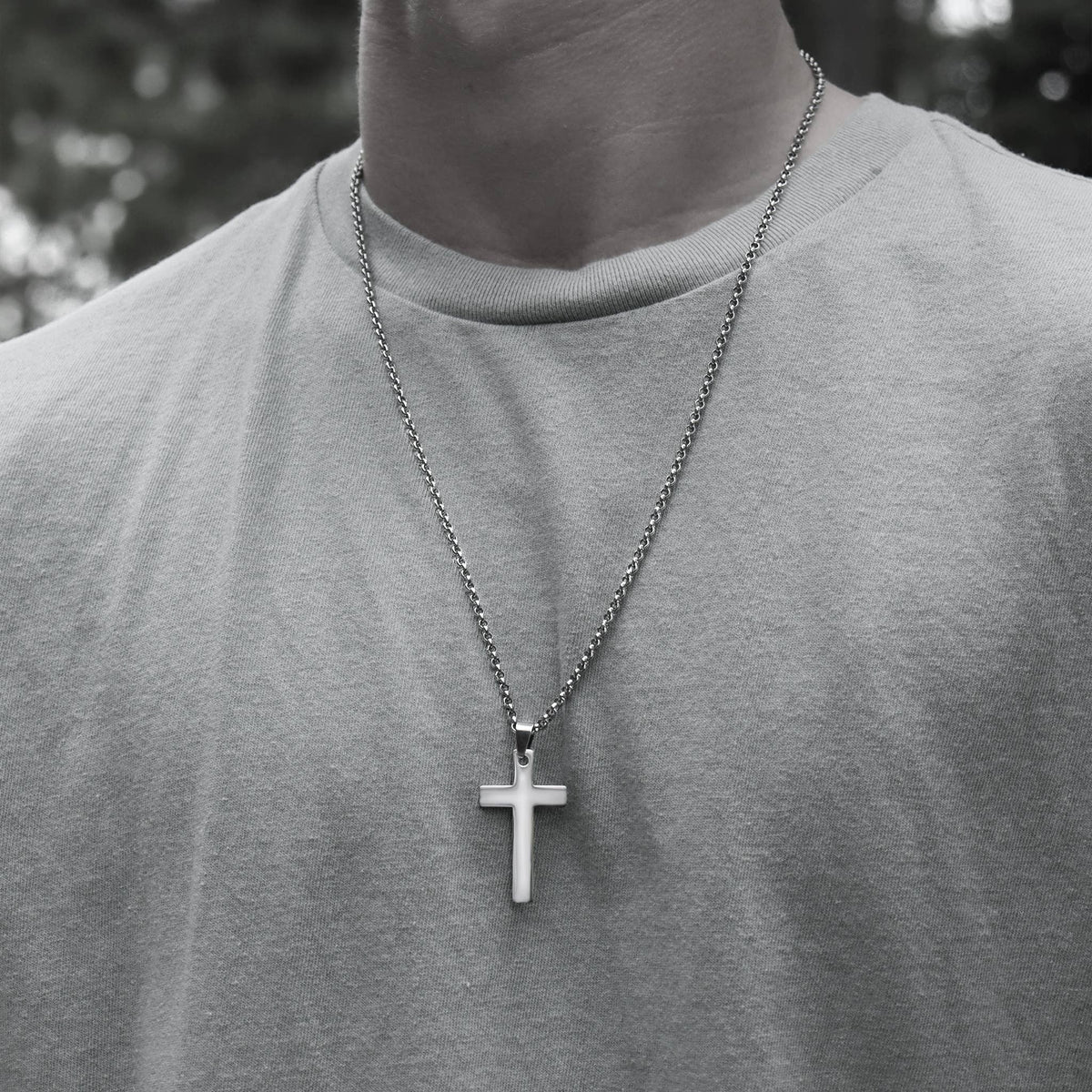 Stainless Steel Box Chain Cross Necklace - KM Jewelry Co.