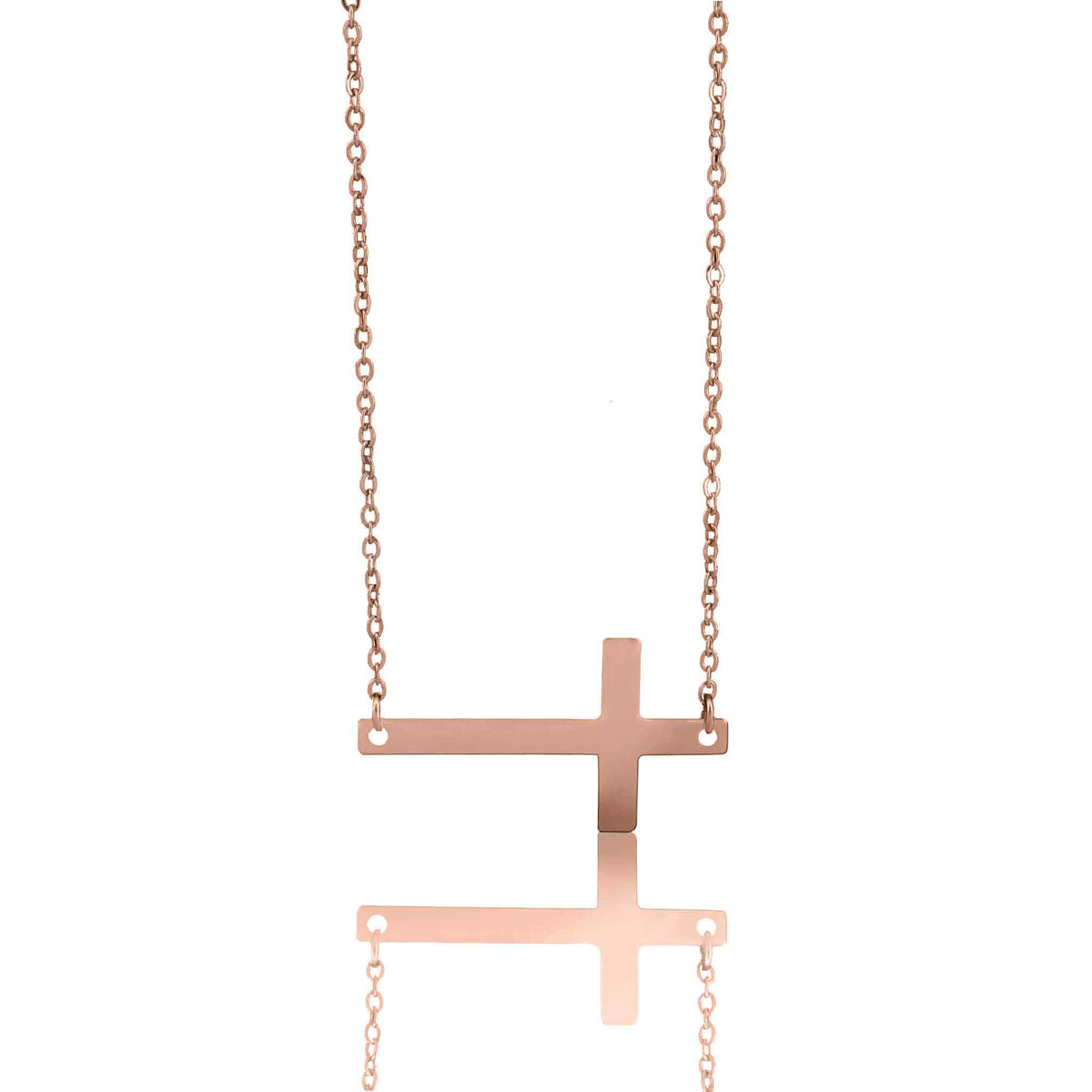 Stainless Steel Horizontal Cross Necklace - KM Jewelry Co.
