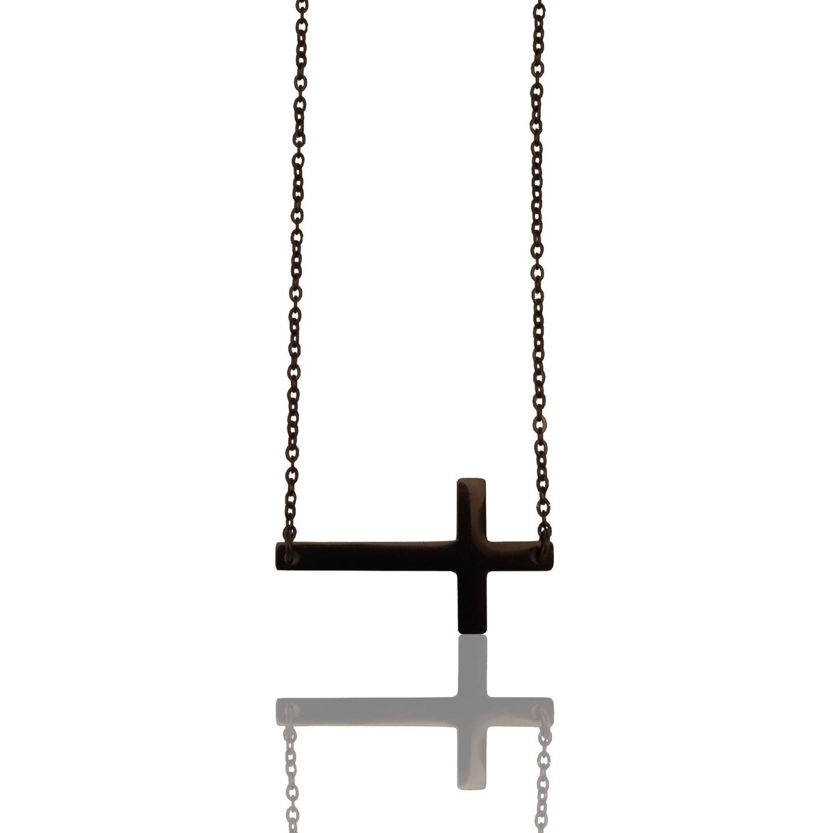 Stainless Steel Horizontal Cross Necklace - KM Jewelry Co.
