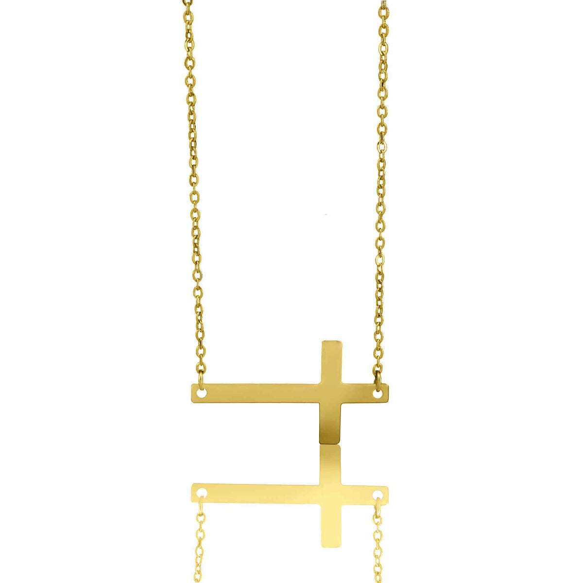 Stainless Steel Horizontal Cross Necklace - KM Jewelry Co.