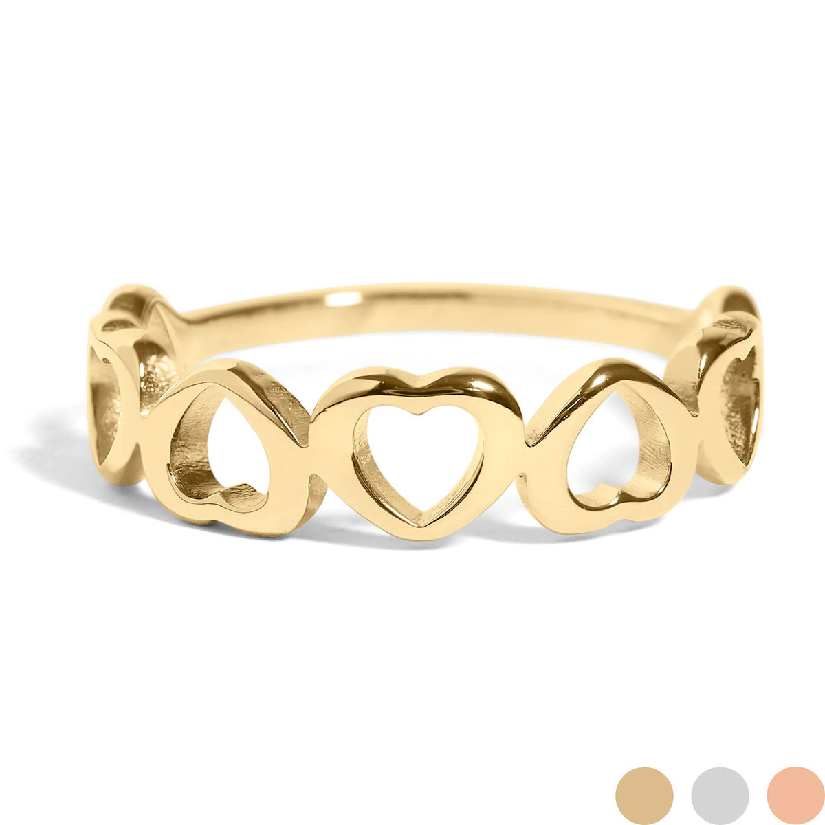 Stainless Steel PVD Coated Sideways Heart Stacking Ring - KM Jewelry Co.