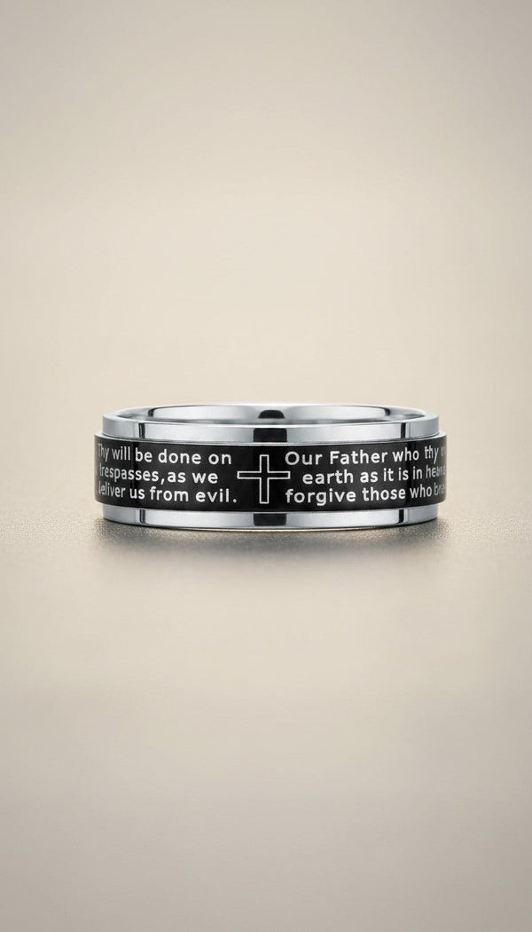 Warrior’s Prayer Ring in Highly Polished Stainless Steel - KM Jewelry Co.